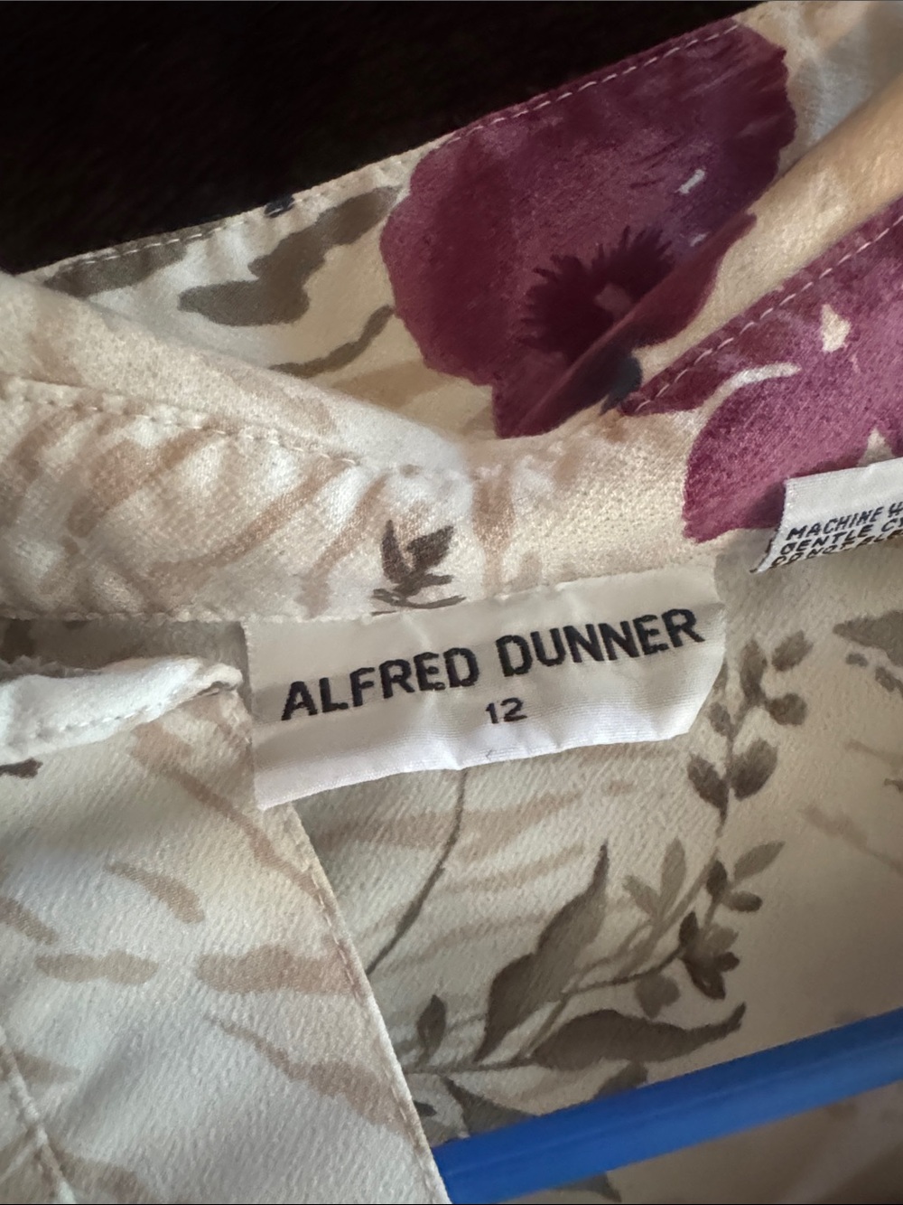 Alfred Dunner Cream Pullover with Blue & Plum Floral Print - Picture 2 of 6